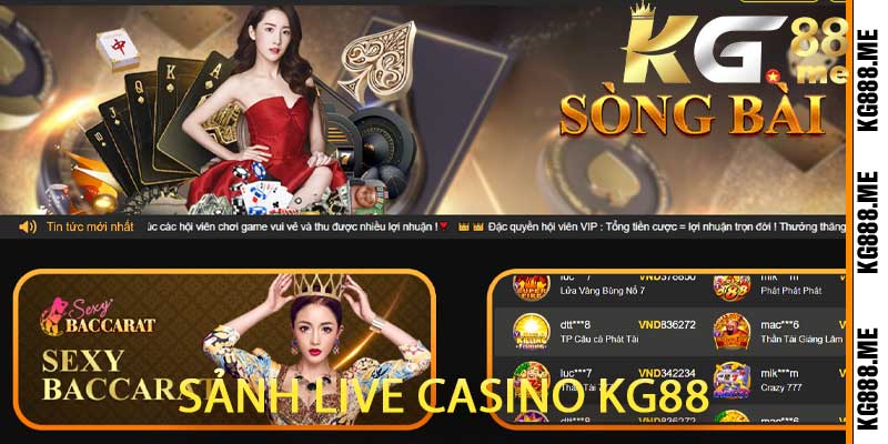 sảnh live casino kg88